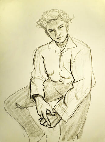 Intrigued | 18” x 24” |Charcoal | September 2020